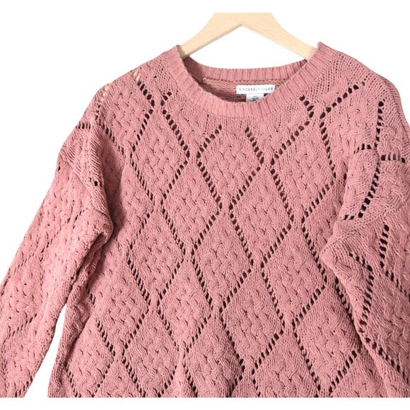 Sincerly Jules Sweaters - Sincerely Jules Pink Open Knit Sweater S Cottagecore Soft Textured Pullover